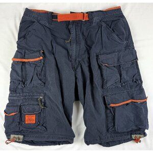 Vintage Abercrombie Fitch Cargo Baggy Paratrooper Blue Grunge Shorts Medium